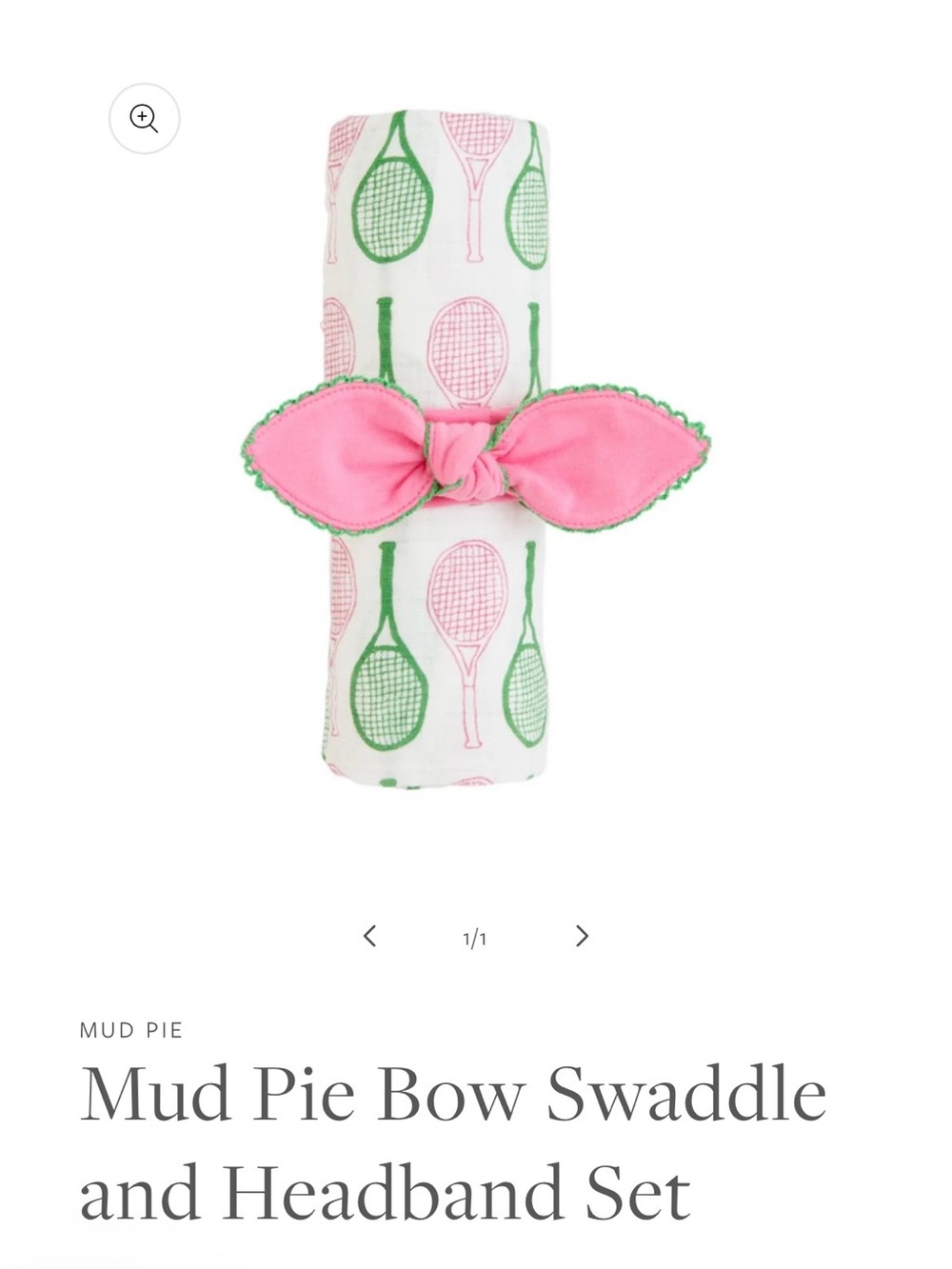 NEW Mud Pie swaddle blanket Tennis Theme With Headband
